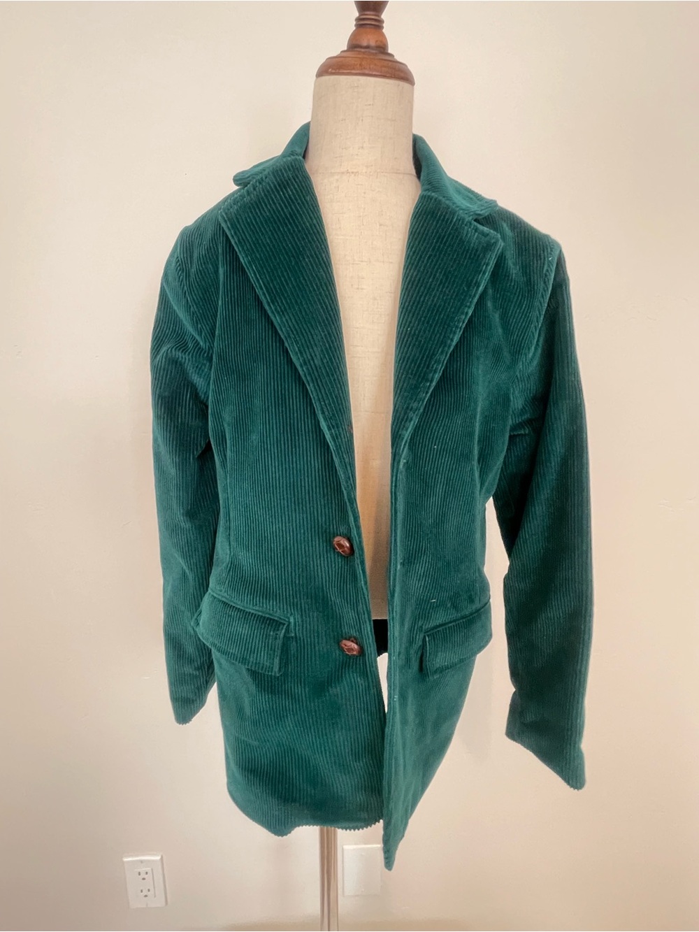 Hope & Henry Boys Size 10 Green Corduroy Blazer Brown Elbow Patches
